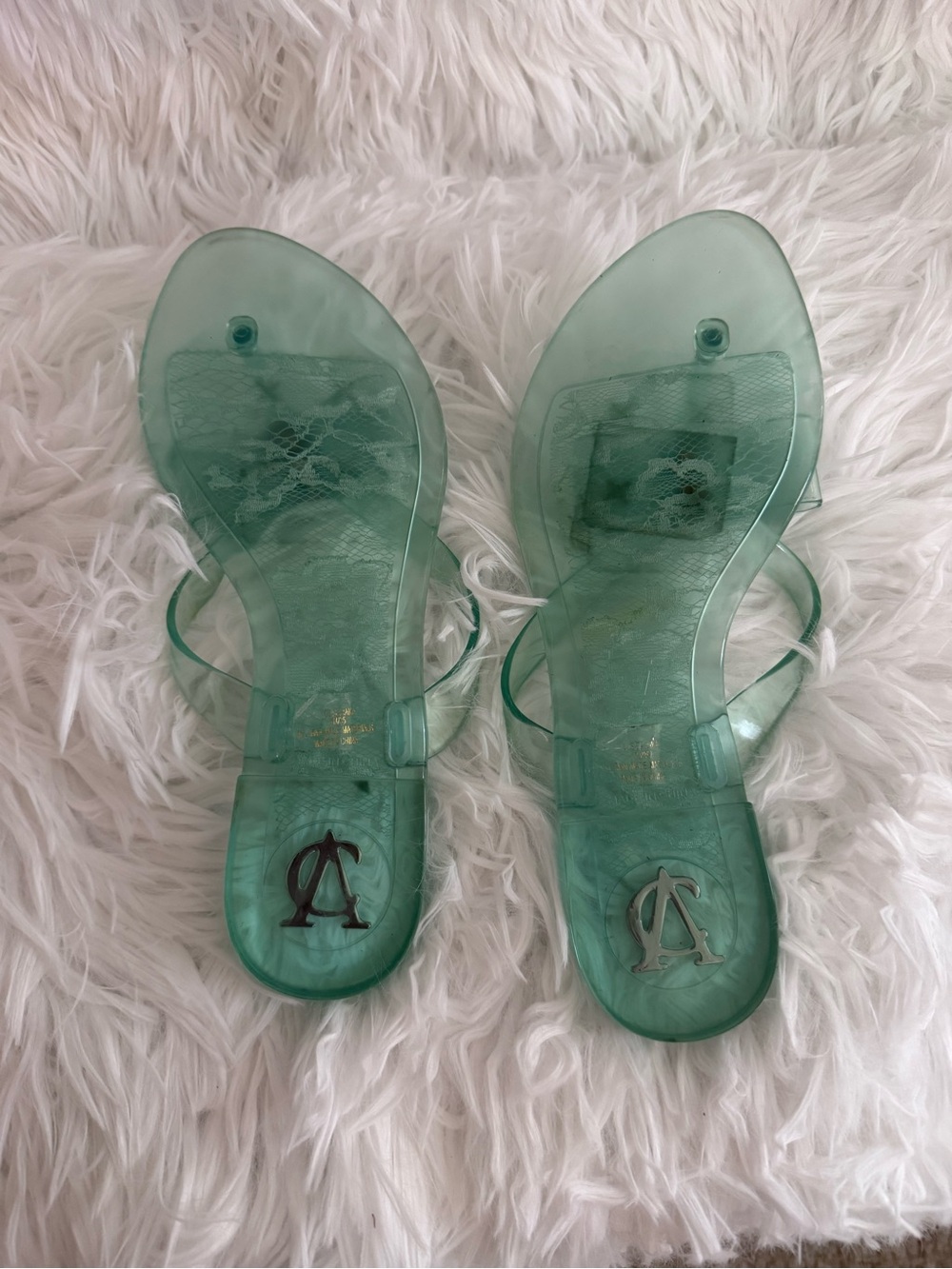 Vince Camuto Seafoam Green Jelly Bow Sandals - Picture 3 of 3